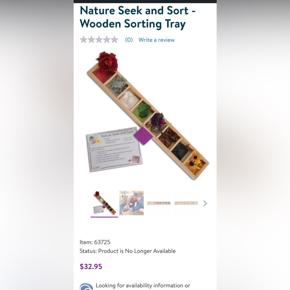 Nature sort and seek tiles